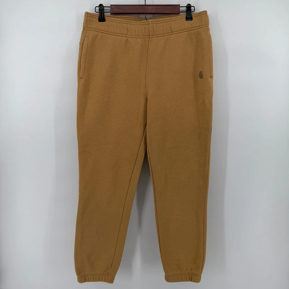 Carhartt Sweatpants Mens Medium Brown Relaxed Fit Fleece Joggers Zipper Pocket